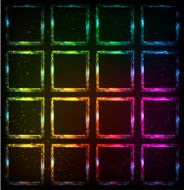 Rainbow neon squares abstract vector background