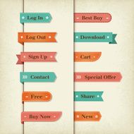 retro website text banners
