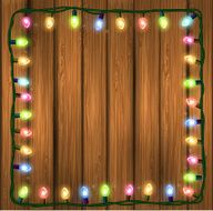 Christmas lights in wooden texture N2