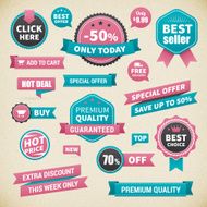 Vintage vector business badge labels set on paper background N2