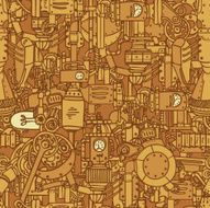 Steampunk seamless vector pattern