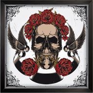 Skull in roses N2