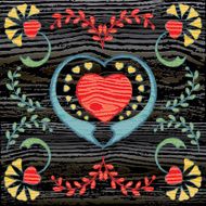 Painted Folk Style Art on Wood