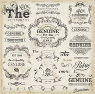 Set of vintage design elements with text placements N2