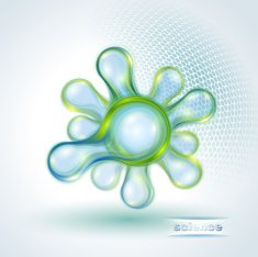 Abstract background with molecule-virus N2
