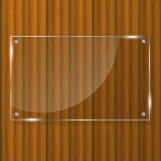 Glass frame on wood background N2