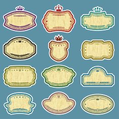 twelve vector grunge labels N3
