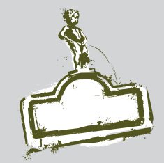 Manneken Pis Grunge Border