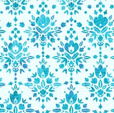 Blue Ornamental Seamless Pattern Background N2