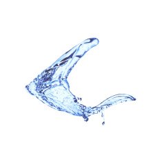 Blue water splash isolated on white N32