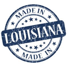 made in Louisiana blue round grunge isolated stamp N2