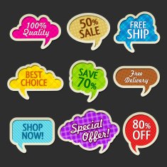 Colorful discount fabric stikers