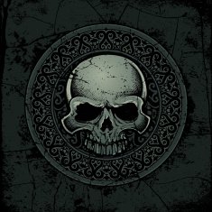 Ancient Celtic Stone Skull Medallion