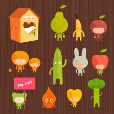 Vitamin fruity fun costume character cartoon illustration