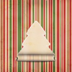 Vector Illustration - Christmas tree made of ripped paper