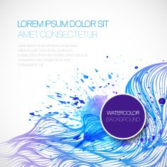 Watercolor wave background Vector illustration N7
