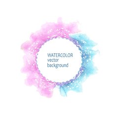 Watercolor circle hand paint on white background N6