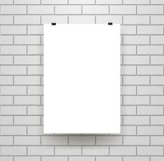 Blank Poster Template on Seamless Brick Wall N2