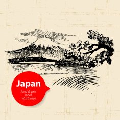 Hand drawn Japanese illustration N7