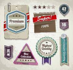 Grunge paper labels