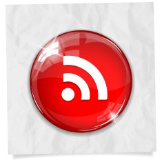 Glossy round red RSS button