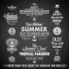 Chalkboard summer labels