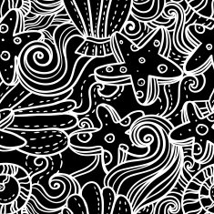 Seamless monochrome sea background N2