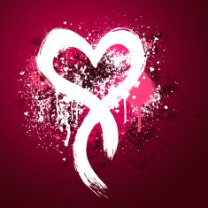 Pink heart grunge design N2
