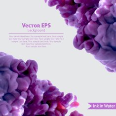 Violet swirling wetercolor ink in water