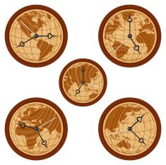 Wooden Clock Globe