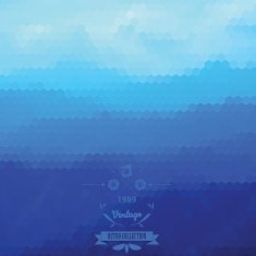 abstract blue hexagon mosaic landscape pattern background N2