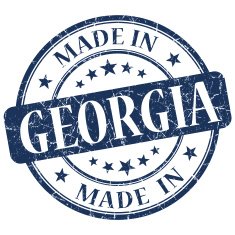 made in Georgia blue round grunge isolated stamp
