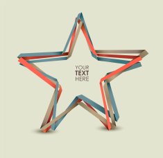 Star made from paper stripes Vector background N2