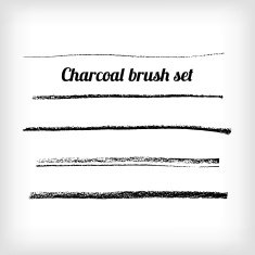 Hand drawn charcoal brush set Scalable grunge vector N2