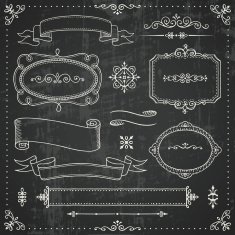 Blackboard with chalk banner designs N2