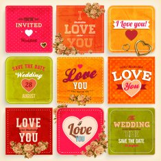 Love paper labels set
