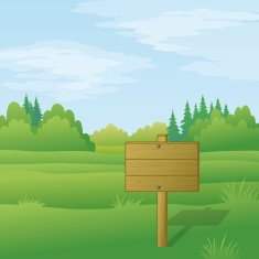 Wood sign on summer landscape N2