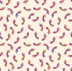 Colorful Footprints Seamless Pattern Background