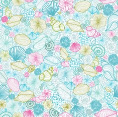 Doodle Seashells Seamless Pattern Background