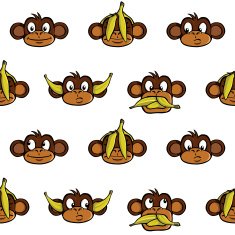 Seamless monkey heads background