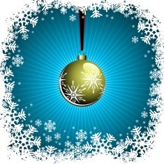 Christmas illustration with gold ball N2