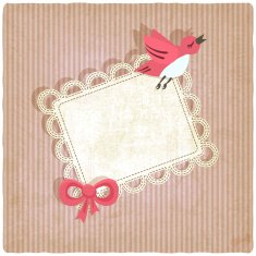 pink retro background with bird N2