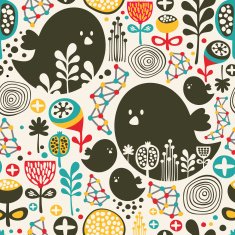 Cool seamless pattern with birds N2