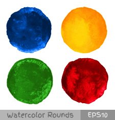 Set of Colorful watercolor circular backgrounds N4