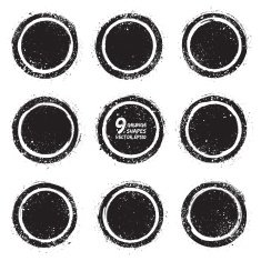 Grunge abstract textured vector badges N4