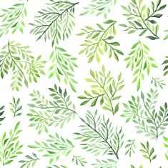 Seamless foliate watercolor ornament