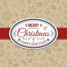 Christmas Frame Over Seamless Pattern