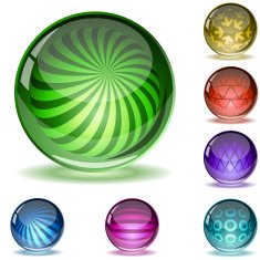 Glossy colorful textured globes N2