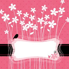 Pink floral frame N3