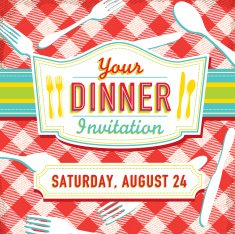 Simple Dinner invitation design template